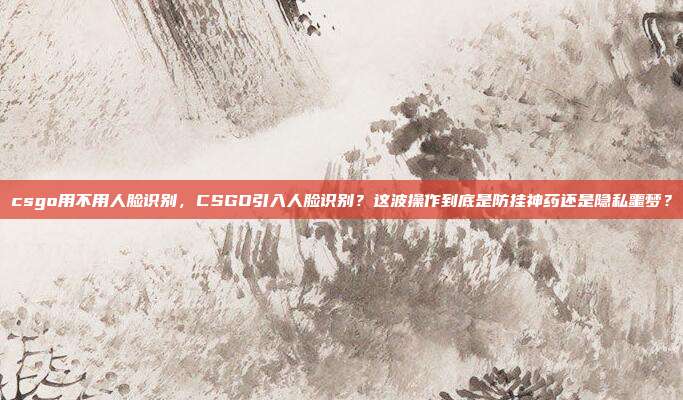 csgo用不用人脸识别,CSGO引入人脸识别?这波操作到底是防挂神药还是隐私噩梦?