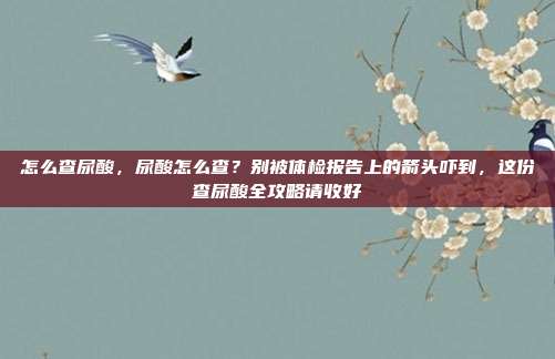怎么查尿酸,尿酸怎么查?别被体检报告上的箭头吓到,这份查尿酸全攻略请收好