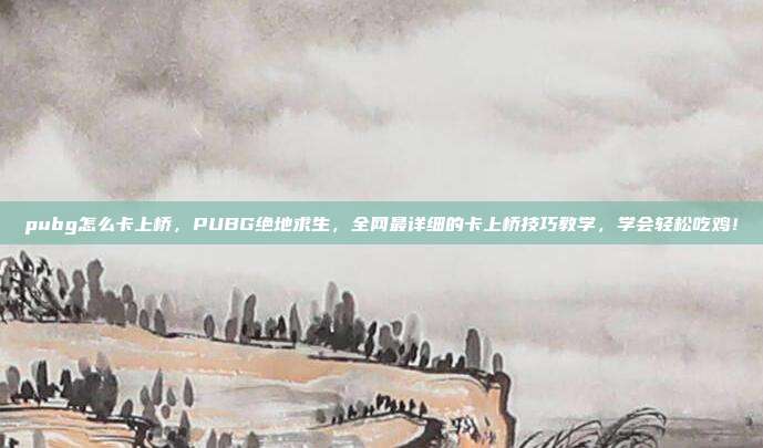 pubg怎么卡上桥，PUBG绝地求生，全网最详细的卡上桥技巧教学，学会轻松吃鸡！