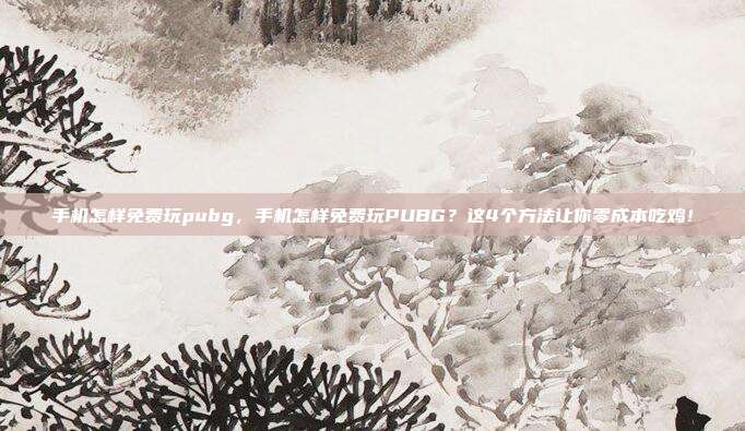 手机怎样免费玩pubg，手机怎样免费玩PUBG？这4个方法让你零成本吃鸡！