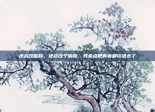 逆战改昵称，逆战改个昵称，我差点把青春都搭进去了