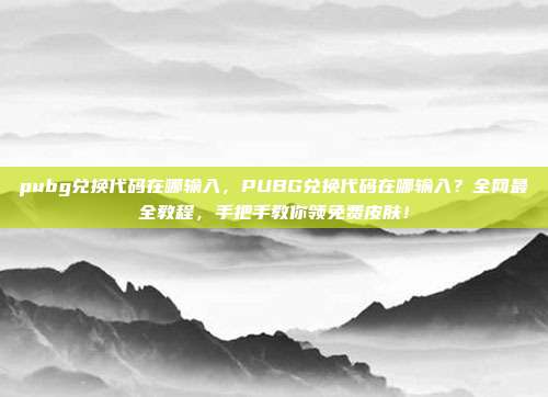 pubg兑换代码在哪输入,PUBG兑换代码在哪输入?全网最全教程,手把手教你领免费皮肤!