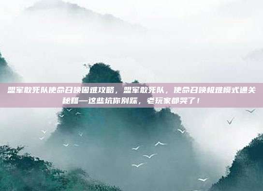 盟军敢死队使命召唤困难攻略，盟军敢死队，使命召唤极难模式通关秘籍—这些坑你别踩，老玩家都哭了！
