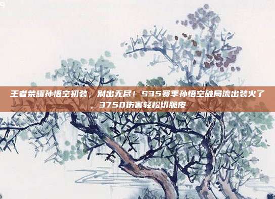 王者荣耀孙悟空初装,别出无尽!S35赛季孙悟空破局流出装火了,3750伤害轻松切脆皮