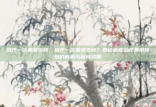 放疗一次要多少钱，放疗一次要多少钱？揭秘癌症治疗费用背后的真相与省钱攻略