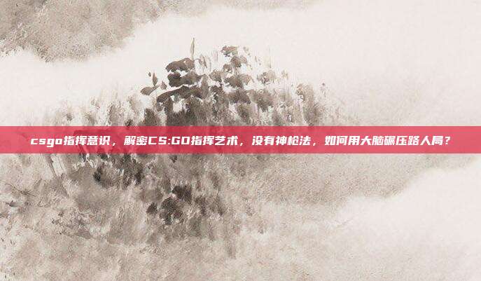 csgo指挥意识，解密CS:GO指挥艺术，没有神枪法，如何用大脑碾压路人局？