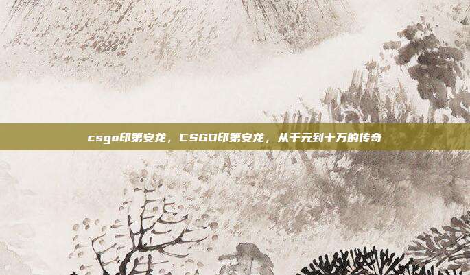 csgo印第安龙，CSGO印第安龙，从千元到十万的传奇