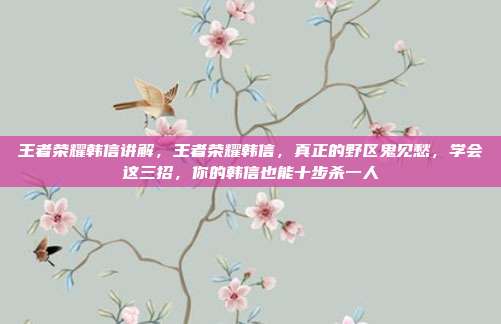 王者荣耀韩信讲解,王者荣耀韩信,真正的野区鬼见愁,学会这三招,你的韩信也能十步杀一人