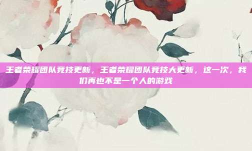 王者荣耀团队竞技更新，王者荣耀团队竞技大更新，这一次，我们再也不是一个人的游戏