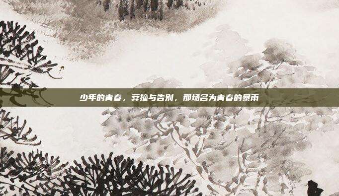 少年的青春，莽撞与告别，那场名为青春的暴雨