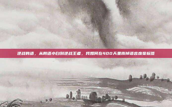 逆战韩语,从韩语小白到逆战王者,我如何在400天里撕掉语言废柴标签