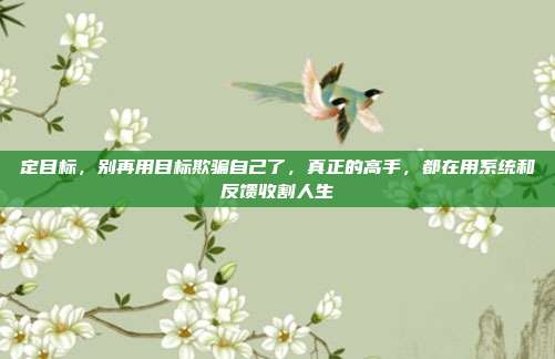 定目标，别再用目标欺骗自己了，真正的高手，都在用系统和反馈收割人生