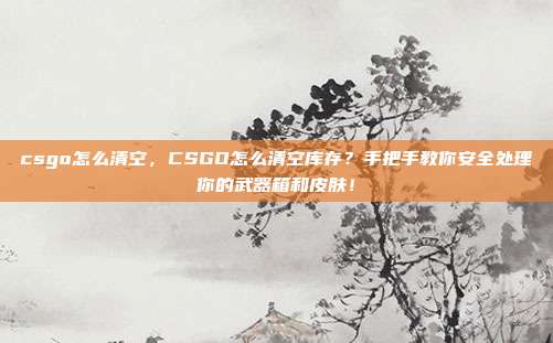 csgo怎么清空，CSGO怎么清空库存？手把手教你安全处理你的武器箱和皮肤！