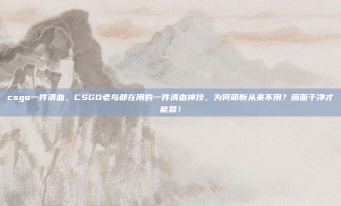 csgo一件清血，CSGO老鸟都在用的一件清血神技，为何萌新从来不用？画面干净才能赢！