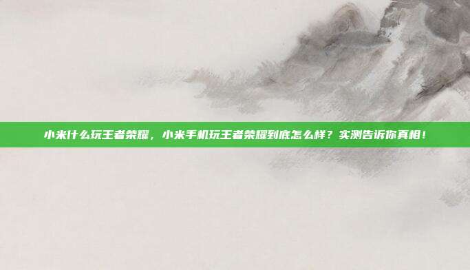 小米什么玩王者荣耀,小米手机玩王者荣耀到底怎么样?实测告诉你真相!