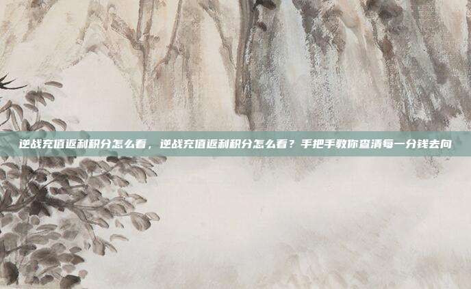 逆战充值返利积分怎么看，逆战充值返利积分怎么看？手把手教你查清每一分钱去向