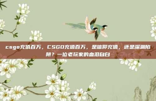 csgo充值百万，CSGO充值百万，是信仰充值，还是深渊陷阱？一位老玩家的血泪自白