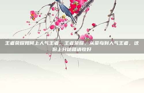 王者荣耀如何上人气王者，王者荣耀，从菜鸟到人气王者，这份上分秘籍请收好
