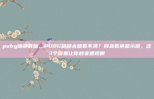 pubg暗部很暗，PUBG暗部太暗看不清？别急着换显示器，这3个设置让你秒变透视眼