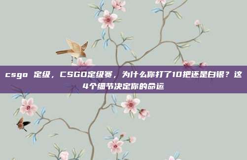 csgo 定级，CSGO定级赛，为什么你打了10把还是白银？这4个细节决定你的命运