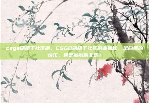 csgo刷箱子社区副，CSGO刷箱子社区副业揭秘，是白嫖的快乐，还是被割的韭菜？