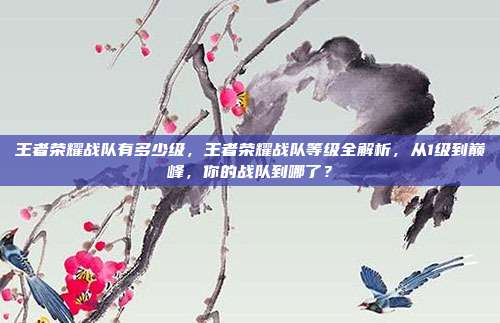 王者荣耀战队有多少级，王者荣耀战队等级全解析，从1级到巅峰，你的战队到哪了？