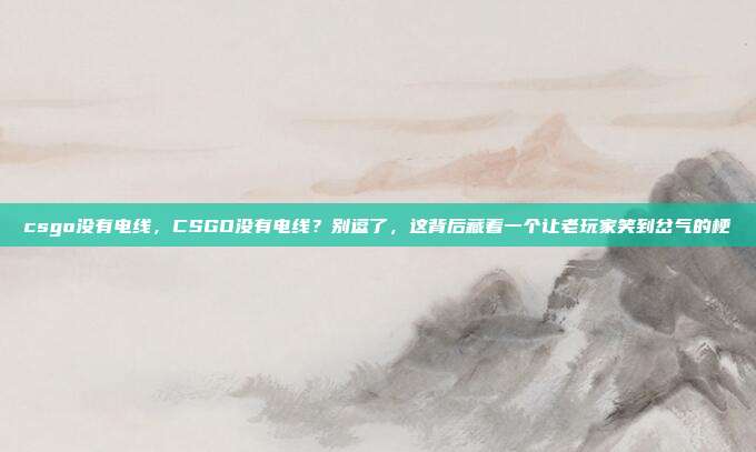 csgo没有电线，CSGO没有电线？别逗了，这背后藏着一个让老玩家笑到岔气的梗
