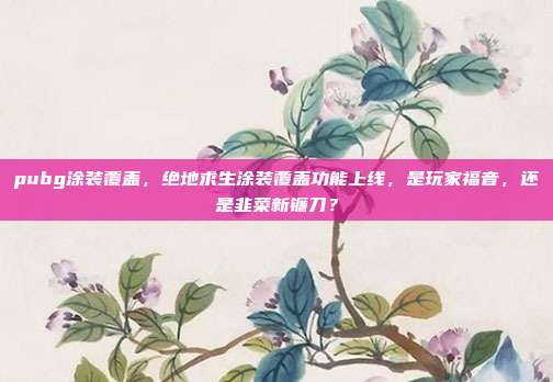 pubg涂装覆盖，绝地求生涂装覆盖功能上线，是玩家福音，还是韭菜新镰刀？