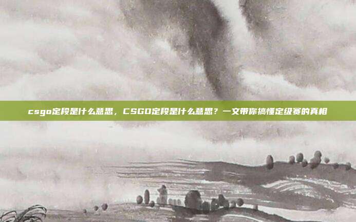 csgo定段是什么意思，CSGO定段是什么意思？一文带你搞懂定级赛的真相