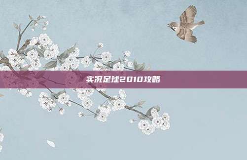 实况足球2010攻略
