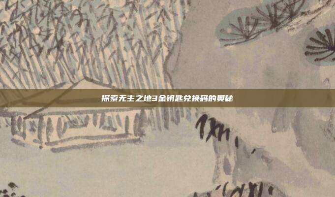 探索无主之地3金钥匙兑换码的奥秘