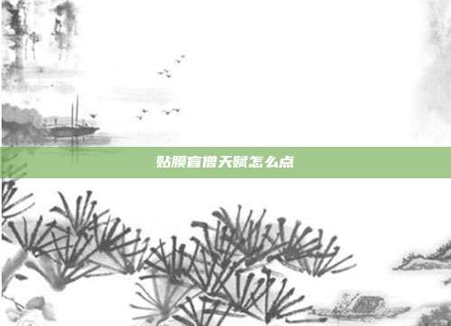 贴膜盲僧天赋怎么点