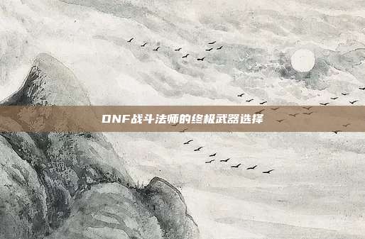DNF战斗法师的终极武器选择