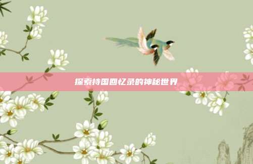 探索持国回忆录的神秘世界