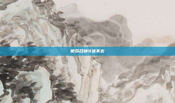 使命召唤9进不去