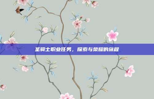 圣骑士职业任务，探索与荣耀的旅程