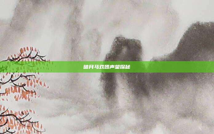 暗月马戏团声望探秘