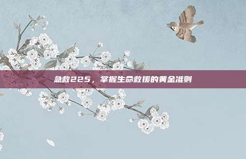 急救225，掌握生命救援的黄金准则