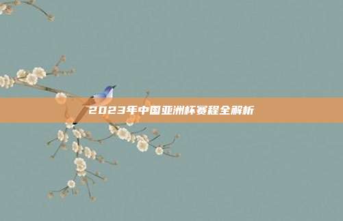 2023年中国亚洲杯赛程全解析