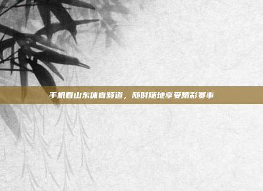手机看山东体育频道，随时随地享受精彩赛事