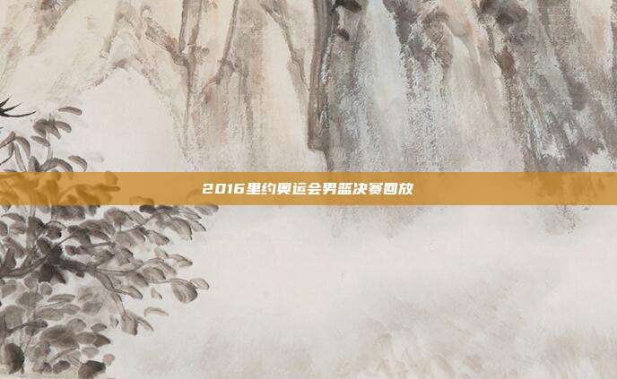 2016里约奥运会男篮决赛回放