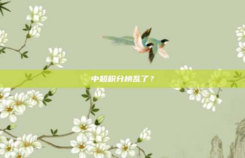 中超积分榜乱了？