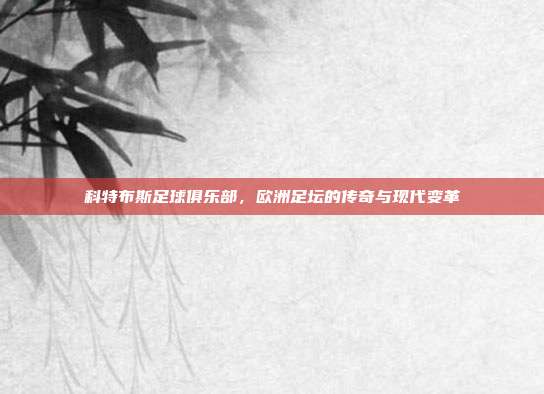科特布斯足球俱乐部，欧洲足坛的传奇与现代变革