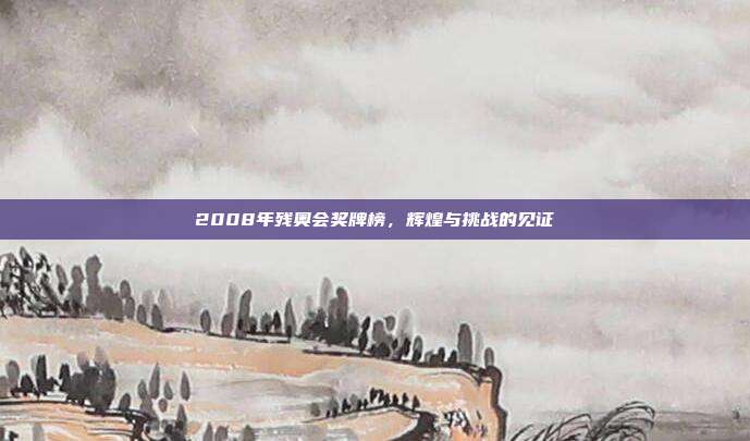 2008年残奥会奖牌榜，辉煌与挑战的见证