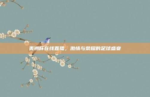 美洲杯在线直播,激情与荣耀的足球盛宴