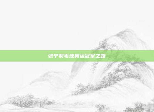 张宁羽毛球奥运冠军之路