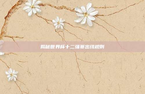揭秘世界杯十二强赛出线规则