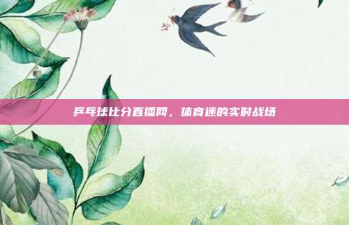 乒乓球比分直播网,体育迷的实时战场