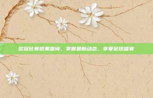 欧冠比赛结果查询,掌握最新动态,享受足球盛宴