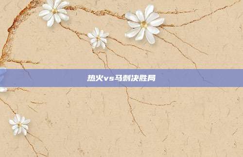 热火vs马刺决胜局
